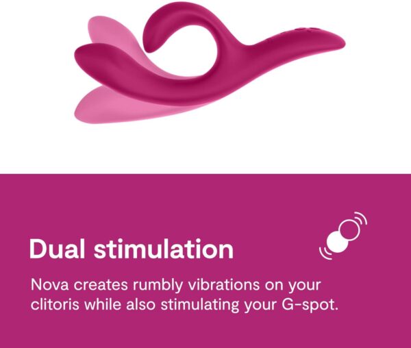 We-Vibe Sync O Green Remote Control C-Shaped Couples Vibrator & Nova 2 Fuchsia Dual Stimulation Rabbit Vibrator - Couples Sex Toys Bundle - Image 3