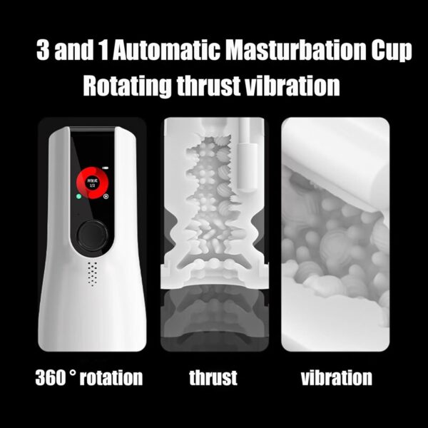 Male Masturbators Cup Sex Toys Male Male Vibrating Sucking Blowjobsex Machine for Male Adult Male Sex Toys Penis Pump LCD Display Pocket Pussy Male Stroker Mens Sex Toy Men Hands Free Masturbator - Image 4