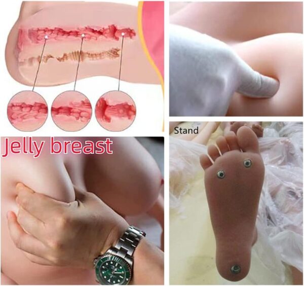 5.35FT Adult Sex Doll Sex Doll Life Size Sex Dolls TPE Silicone Female Torso Love Doll for Men Sex Doll Lifelike Jelly Breast & Feet Standing Sex Toy for Man Masturbation with Super Big Breast - Image 5