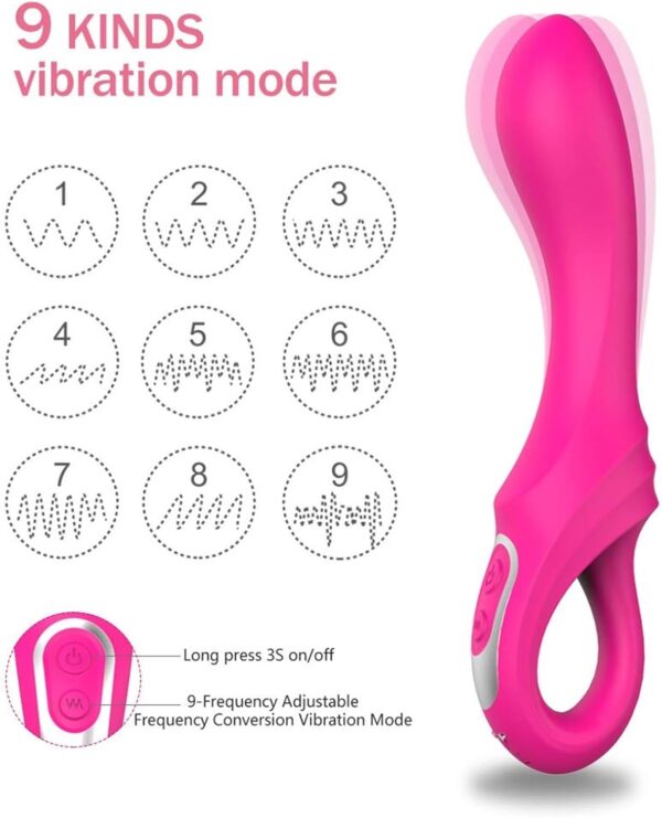 USB Fast Charging and IPX6 Waterproof Female Vibrator, G-spot Vibrator with 9 Vibration Modes, Clitoral Vibrator, Anal Vibrator, for Women or Couples to Stimulate Flirtation, Adult Toys(Purple) - Image 4