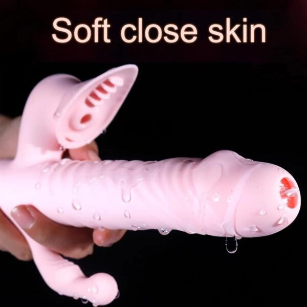 Rabbit Vibrator G-Spot Clitoris Tongue Licking Women, Sex Toys Vagina Dildo Vibrating Masturbation, Adult Powerful Dildo(Red) - Image 5