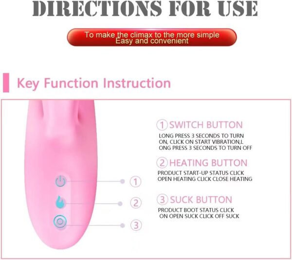 Bullet Vibrator G Spot Dildo Vibrator for Women clit Suckers for Women Toy Rabbit Vibrator Scales Function Multi Powerful Large Realistic Bunny Silicone Stimulation Triple Action Couple Fun Waterproof - Image 3