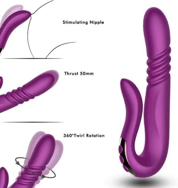 Rechargeable Double-Ended Thrusting G-Spot and Anal Vibrator FT47559 - Image 3