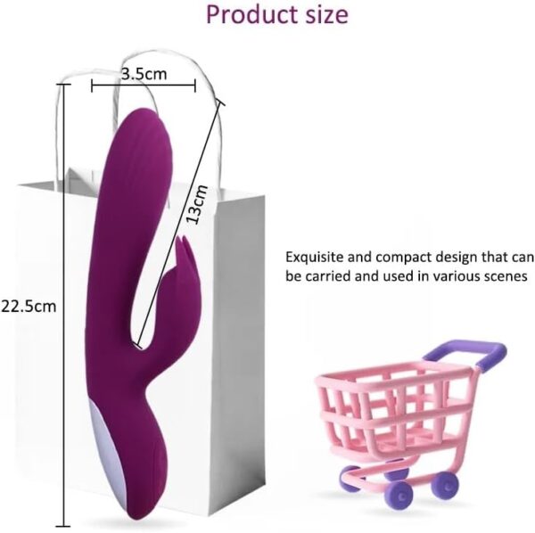 Vibrator Powerful G Spot Rabbit Vibrator for Women Clitoris Nipple Dual Massage Vagina Massage 2 in 1 Masturbator Dildo for Adult Sex Toys(Black) - Image 6