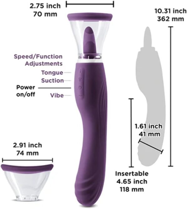 Inya Triple Delight Rechargeable Silicone Vibrator (Purple) - Image 5