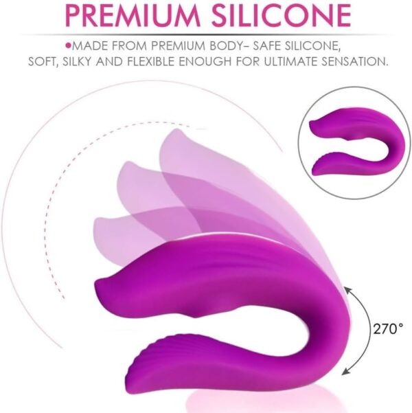 Female Vibrator, Female Couple Clitoral Stimulator, Nipple Clitoral Anal Vibrator, Adult Toys, Female Sex Toys with 10 Sucking and 10 Vibrating Modes, G-Spot Vibrator, Insertion Vibrator (Purple) - Image 4