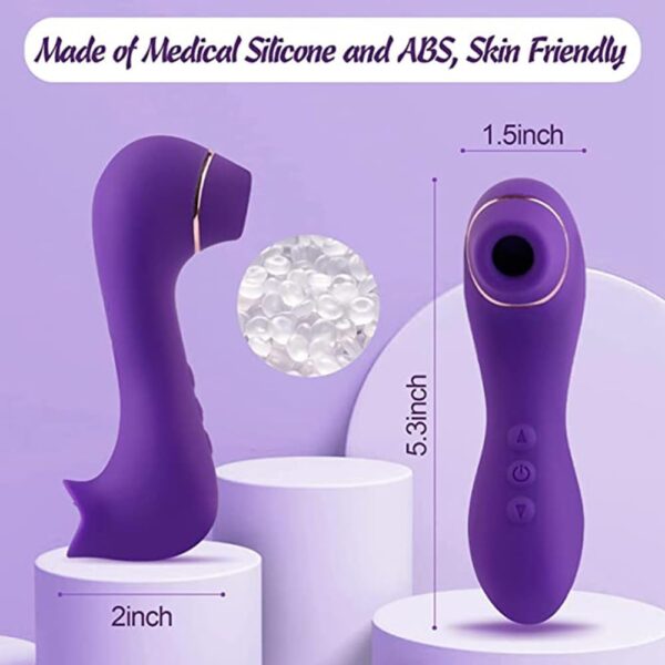 Female Vibrator, Nipple Vibrator for Women or Couples, Adult Toys, Dual Head Vibrator with 10 Tongue Licking Modes, G-Spot Vibrator, Clitoral Vibrator (Purple) - Image 3