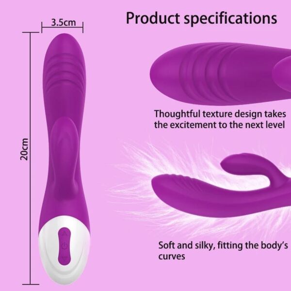 Vibrator Heating G Spot Powerful Dildo Women Rabbit Vibrator Dual Vibration Clitoris Vagina Massage for Women Masturbators Adult Sex Toys(Red) - Image 6