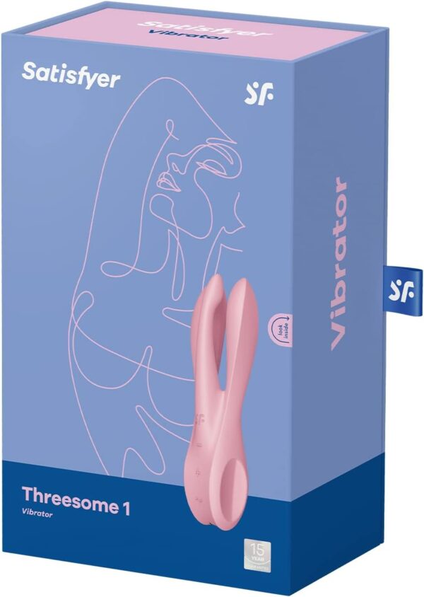 Satisfyer Threesome 1 Lay-On Vibrator - Powerful Vibrating Clitoral and Labia Stimulator, Personal Massager, Sex Toys for Women - Waterproof, Rechargable (Pink) - Image 3