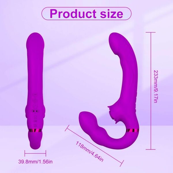 Vibrator 2 in 1 Flapping G Spot Dildo Vibrator for Women Control Clitoris Vaginal Massage Women Masturbator Adult Sex Toys Vibrator(Purple) - Image 6