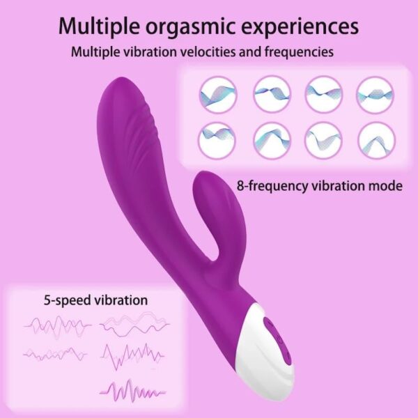 Vibrator Heating G Spot Powerful Dildo Women Rabbit Vibrator Dual Vibration Clitoris Vagina Massage for Women Masturbators Adult Sex Toys(Red) - Image 4