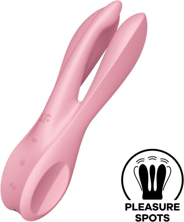 Satisfyer Threesome 1 Lay-On Vibrator - Powerful Vibrating Clitoral and Labia Stimulator, Personal Massager, Sex Toys for Women - Waterproof, Rechargable (Pink) - Image 2