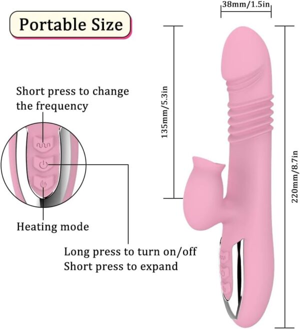 Silent Vibrating Clitoral Licking Vibrator Heating Dildo Vibrator Waterproof Clitoris Massage with 7 Patterns G Spot Vibrator for Women Couples - Image 3