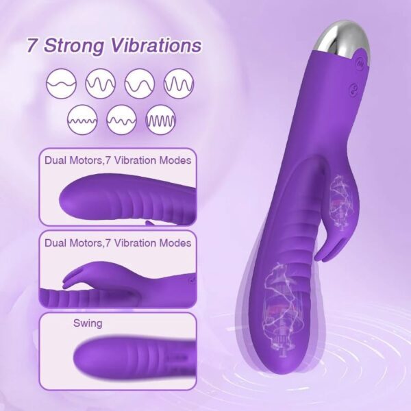 Vibrator Powerful Clitoral G-spot Rabbit Vibrator Dildo Women Masturbator 7 Vibration Modes Adult Sex Toys Waterproof Vaginal Vibrator - Image 5