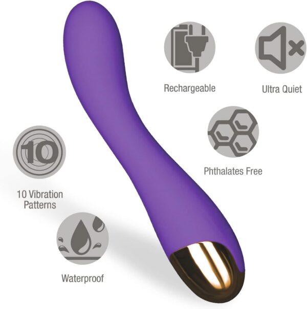 Edonista - Geneve - G Spot Vibrator (Purple & Gold) - Image 6