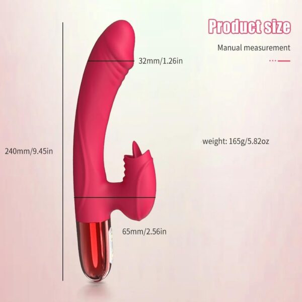 Vibrator Powerful Rabbit Vibrator Women G Spot Vaginal Massage with Tongue Licking Vibrating Heating Vibrator Dildo Adult Sex Toys for Women - Image 3