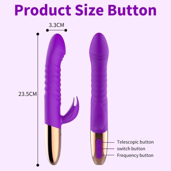 Vibrator Powerful Rabbit Vibrator Heating G Spot Dildo Vibrator Anal Clit Massage Women Masturbation Sex Toys for Woman(Purple) - Image 6