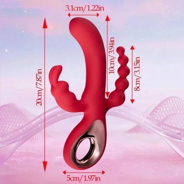 Vibrator Powerful 10 Modes G Spot Dildo Rabbit Vibrator for Women Massage Waterproof Women Vagina Clitoris Anal Massage Vibrator(Red) - Image 5