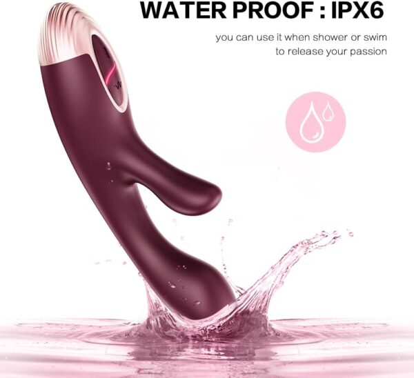 G-spot Rabbit Vibrator by ROSE RAIN, Heating Rechargeable Waterproof Wand Massager - Image 4