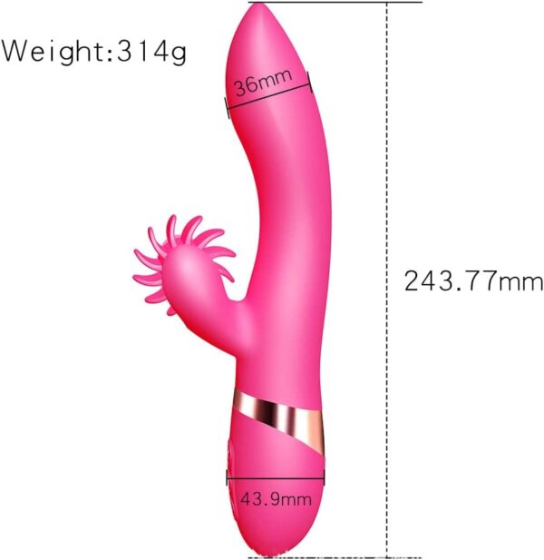 Vibrator Massager G Spot Clitorals Stimulator - 7-frequency vibration+7-frequency roller tongue licking modes, Quiet Waterproof Vibrator, Adult Sex Toys for Women (Pink) - Image 2