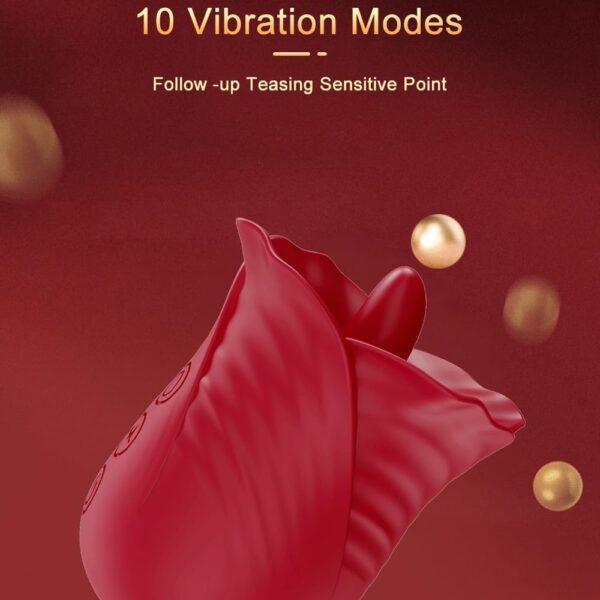 Female Vibrator, Sucking Vibrator, G-Spot Vibrator, Dildo Vibrator for Women with 10 Suction and Vibration Patterns, Adult Sex Toys, Red Clitoral Vibrator (Telescopic Version) - Image 4