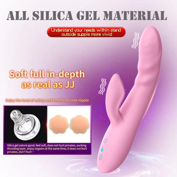 Bullet Vibrator G Spot Dildo Vibrator for Women clit Suckers for Women Toy Rabbit Vibrator Scales Function Multi Powerful Large Realistic Bunny Silicone Stimulation Triple Action Couple Fun Waterproof - Image 5