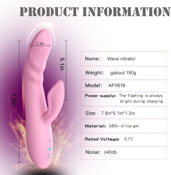 Bullet Vibrator G Spot Dildo Vibrator for Women clit Suckers for Women Toy Rabbit Vibrator Scales Function Multi Powerful Large Realistic Bunny Silicone Stimulation Triple Action Couple Fun Waterproof - Image 4