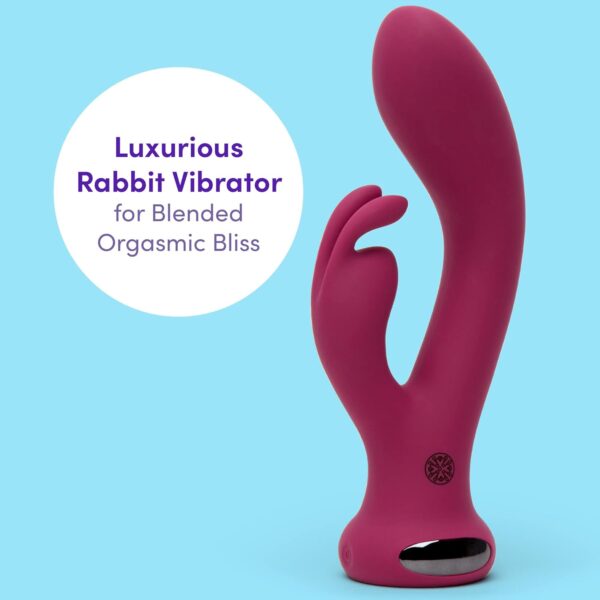 Lovehoney Mantric Rabbit Vibrator - 4.5 Inch Curved G Spot Vibrator for Women - Silicone Rabbit Ears & Beginner Friendly - Dual Stimulation Adult Sex Toy - Rechargeable & Waterproof - Pink - Image 2