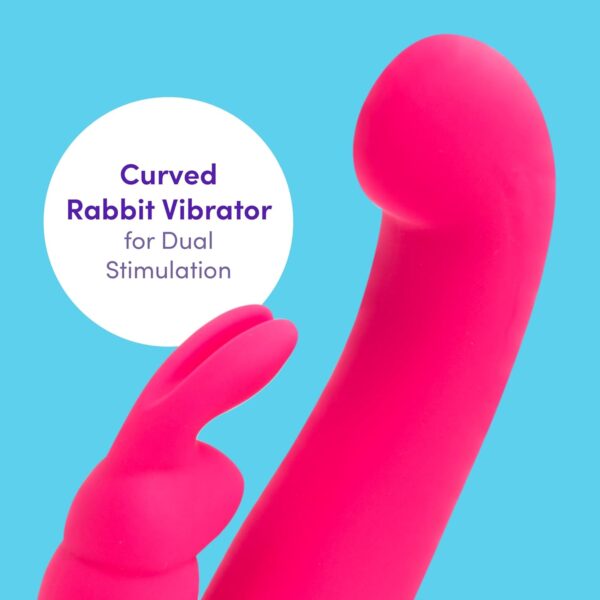 Lovehoney Happy Rabbit Vibrator - 5.5 inch Silicone Vibrating Dildo - Clit Stimulator & G Spot Dildo - 15 Vibration Modes - Quiet Vibrator for Women - Rechargeable & Waterproof Adult Sex Toy - Pink - Image 2