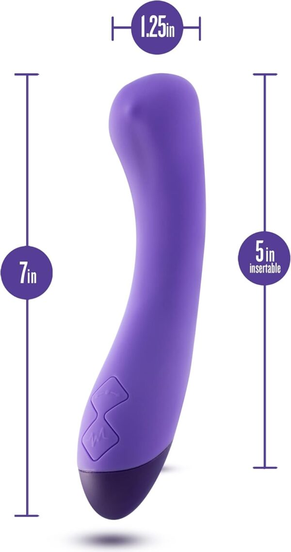 Blush Novelties Wellness G Ball Vibrator - Rechargeable 7G Spot Stimulating Massage Wand - 10 Unique Vibrating Functions - Ultrasilk Smooth Puria Silicone - IPX7 Waterproof 1 Yr Warranty - Purple - Image 2