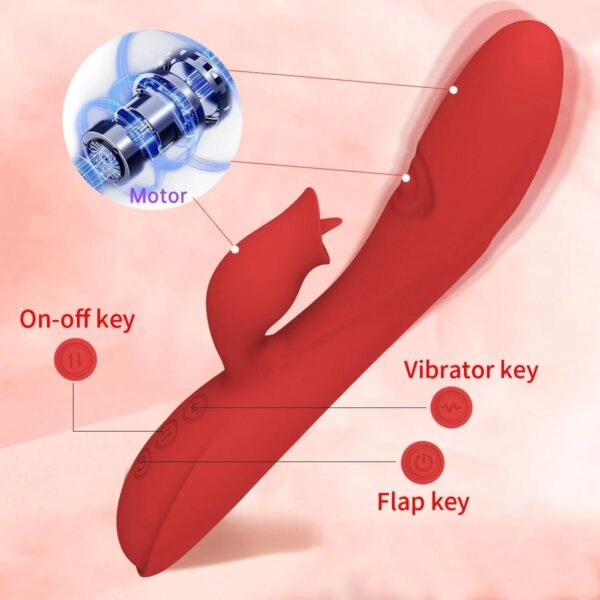 Vibrator Powerful 7-Frequency Tongue Licking and Slapping Vibrator Three-Point Vibration Vaginal Massage Clitoral G-spot Rabbit Vibrator Adult Sex Toy - Image 5