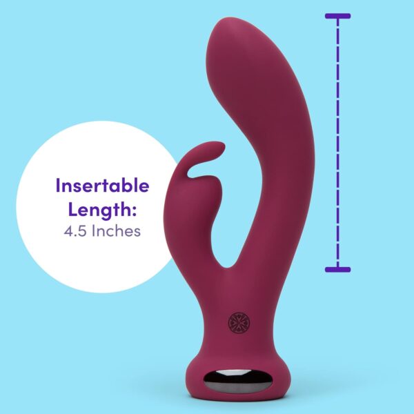 Lovehoney Mantric Rabbit Vibrator - 4.5 Inch Curved G Spot Vibrator for Women - Silicone Rabbit Ears & Beginner Friendly - Dual Stimulation Adult Sex Toy - Rechargeable & Waterproof - Pink - Image 5