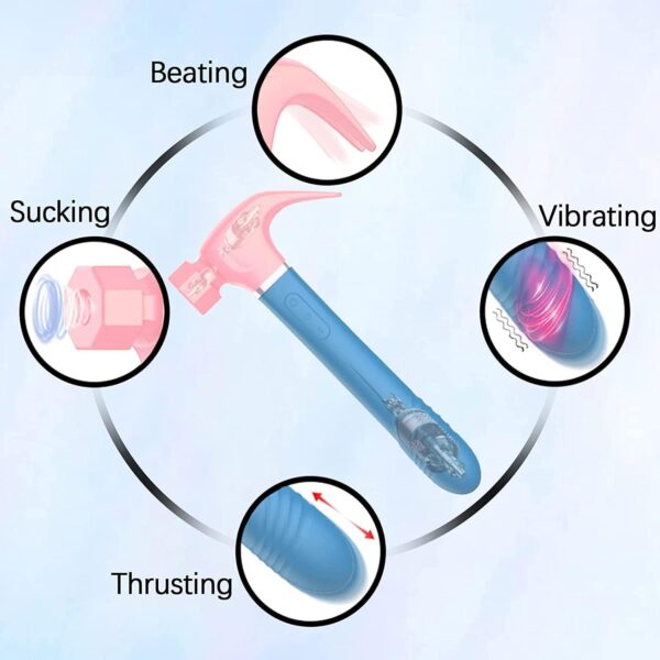 Hammer Vibrator Sex Toys, G Spot Vibrator with 7 Sucking & Thrusting 10 Vibration Modes, Thrusting Vibrator for Stimulator, Personal Massager for Women Adult Toys (Pink) - Image 2