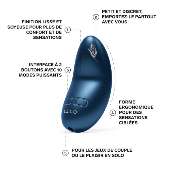 LELO NEA 3 Mini Bullet Vibrator for Woman Female Vibrator Mini Clitoris Vibrator Discreet with 10 Pleasure Settings and Varying Intensities, Alien Blue - Image 3