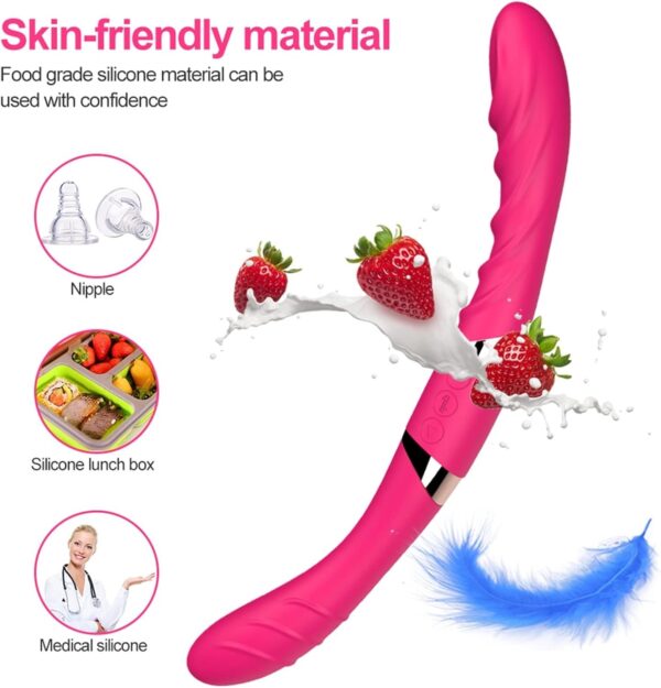 Vibrator Dildo for Women Vaginal - Double Headed, Food Grade Silicone MaterialAdult Sex Toys, 12 Frequency Strong Earthquake Massagers, Under 50db Mute, 100% Waterproof (Color : Purple) - Image 2