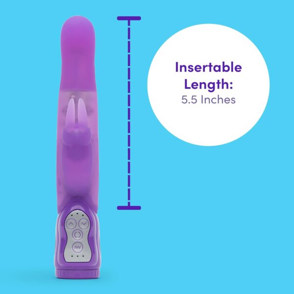 Lovehoney Dream Rabbit Vibrator - 5.5 Inch Silicone Curved G Spot Vibrator for Women with Rotating Beads - Dual Stimulation Adult Sex Toy - Rechargeable & Waterproof - Purple - Image 7