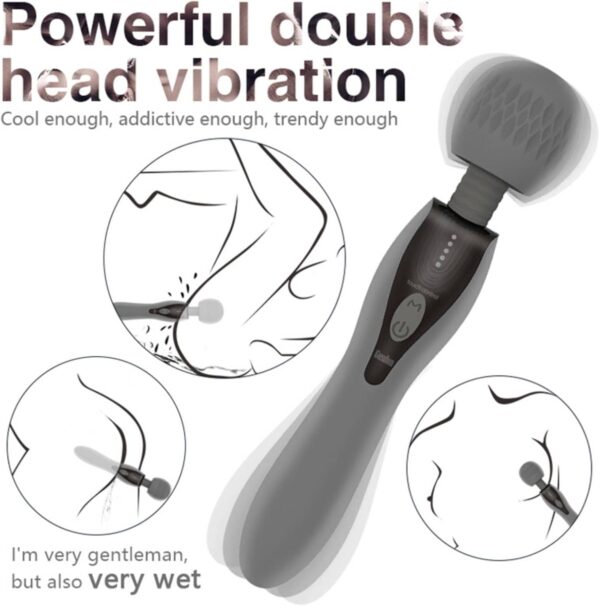 Vibrator for Women Double Ends G Spot Clitoral Vibrator 2 in 1 Nipple Clitoris Vagina Stimulation Vibrator Rechargeable Female Massager Adult Orgasm Sex Toys for Women Fun 5 Speeds & 5 Vibration - Image 2