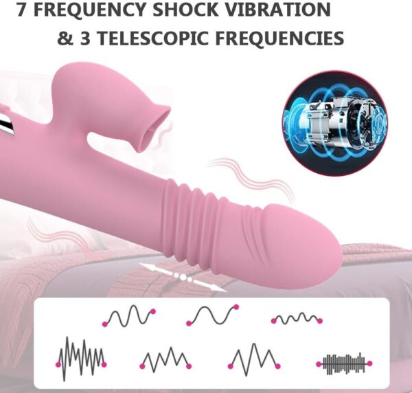 Silent Vibrating Clitoral Licking Vibrator Heating Dildo Vibrator Waterproof Clitoris Massage with 7 Patterns G Spot Vibrator for Women Couples - Image 5