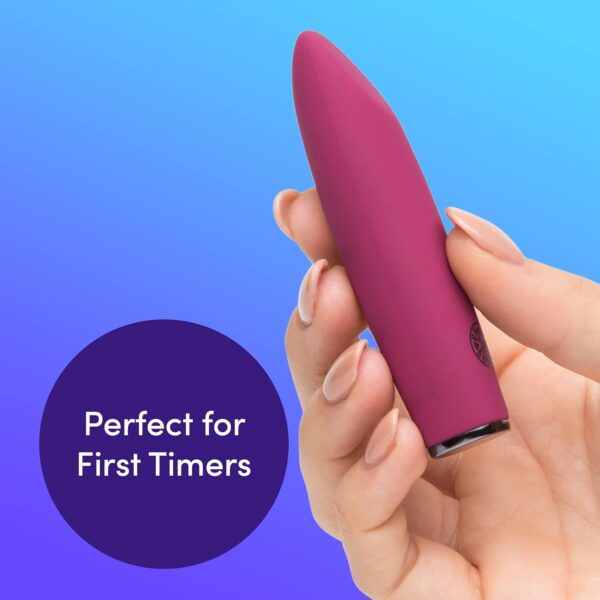 Lovehoney Mantric Bullet Vibrator - 3 Inch Silicone Mini Bullet Vibrator with Tapered Tip - 10 Function Quiet Bullet Vibrator for Women - Rechargeable & Waterproof - Pink - Image 3