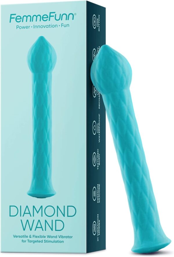 Diamond Wand Body Massager with 21 Function Mode Multi-Function Personal Intimate Massager Waterproof Clitoral and G Spot Stimulator Lightweight Textured Vibrator Adult Sex Toy for Women - Image 8