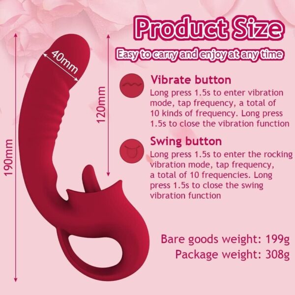 with Licking, Thrusting and Vibration Functions G Spot Vibrators Dildo Vibrators, G Spot Toys Vibrator for Women, G Spot Toys Vibrator Adult Fun Game - Image 2