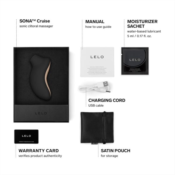 LELO SONA Cruise Suction Vibrator for Enhanced Pleasure, Waterproof and Rechargeable Clit Sucker Sex Toy for Women, Clitoris Stimulator, Black - Image 2