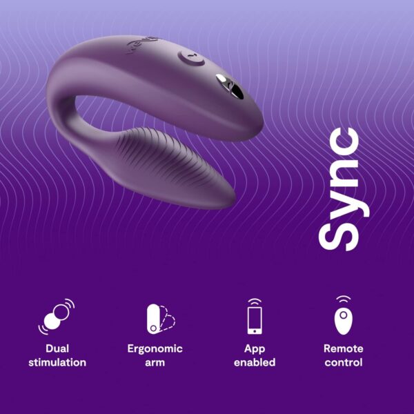 We-Vibe Anniversary Collection App Control Sync 2 Purple Couples Vibrator & Quiet Tango X Red Massage Bullet Vibrator - Couples Sex Toys Bundle - Image 8