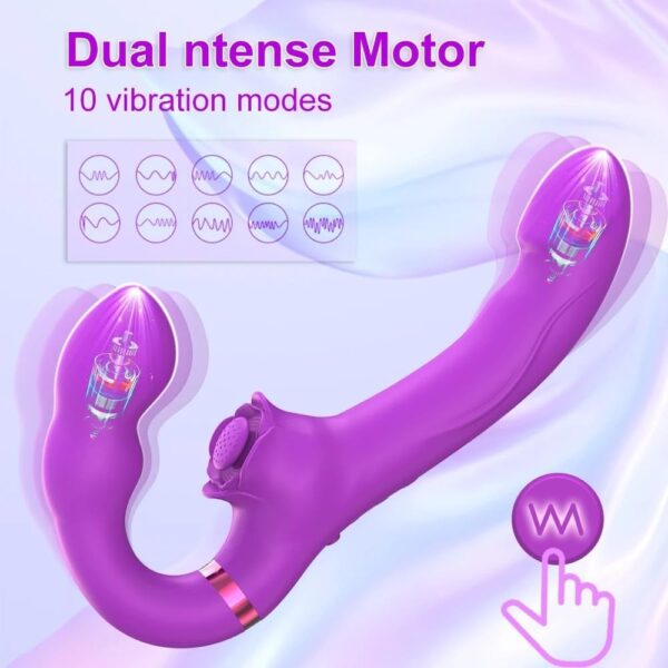 Vibrator 2 in 1 Flapping G Spot Dildo Vibrator for Women Control Clitoris Vaginal Massage Women Masturbator Adult Sex Toys Vibrator(Purple) - Image 4