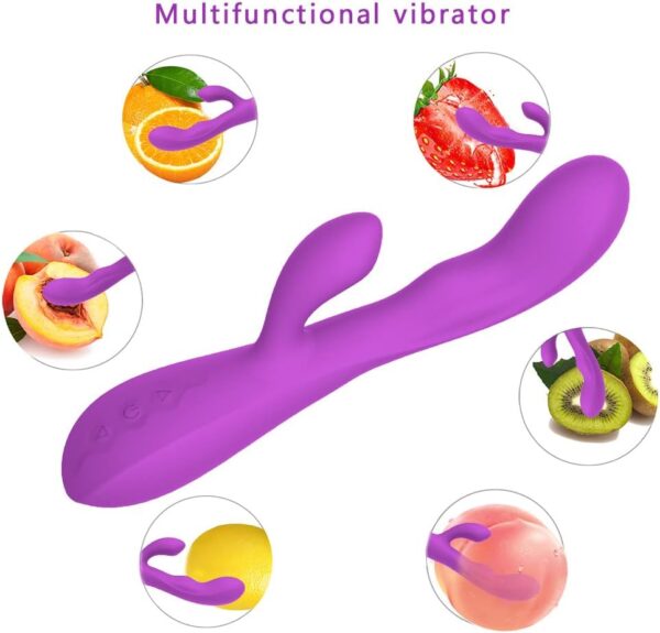 Vibrator Heating Dual Motor Vibration Dildo Massage for Women Tapping G-spot Masturbator Heating Dildos Vagina Clitoris Massage Rabbit Vibrator(Pink) - Image 2