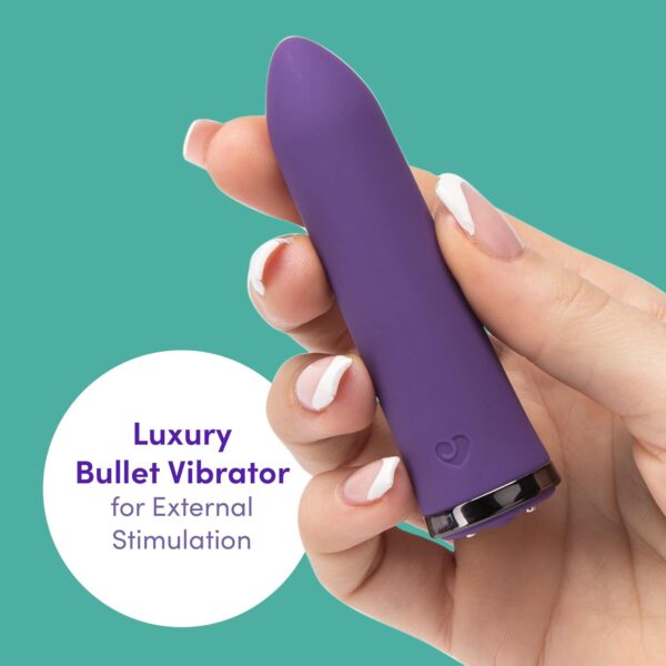 Lovehoney Desire Bullet Vibrator - 3.5 Inch Silicone Mini Bullet Vibrator with Tapered Tip - Multispeed Bullet Vibrator for Women with Storage Case - Rechargeable & Waterproof - Purple - Image 2