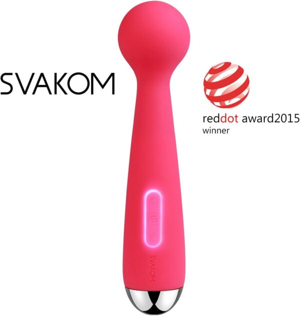 SVAKOM Mini Emma 100% Waterproof Powerful Electric Wand Massager Rechargeable Vibrator for Women(Plum Red) - Image 3