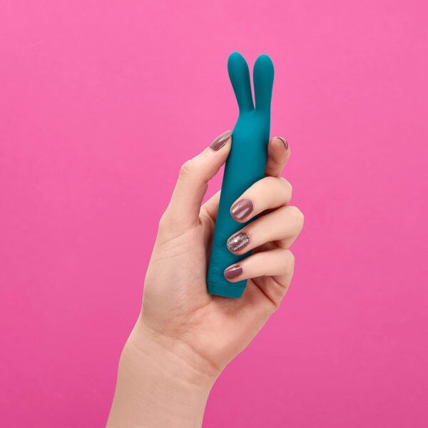 Rabbit Bullet Vibrator, Powerful, Whisper Quiet, Waterproof, USB Rechargeable, 100% Medical Grade Silicone - Teal - Image 4