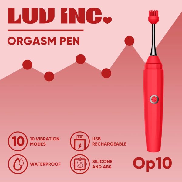 Orgasm Pen High-Frequency Waterproof G Spot Clitoral Vibrator for Women - Super Powerful Mini Clitoris Stimulator with 10 Vibration Modes, Rechargeable Vibrating Massager Wand for Women (Red) - Image 4