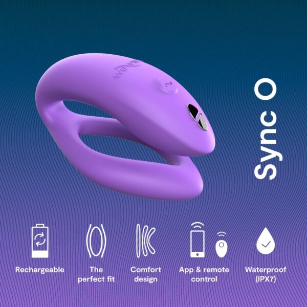 We-Vibe Sync O Purple Remote Control C-Shaped Couples Vibrator & Nova 2 Fuchsia Dual Stimulation Rabbit Vibrator - Couples Sex Toys Bundle - Image 2